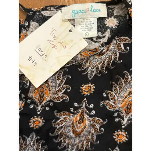 NWT Grace & Lace Aria Peplum Top, Size Large