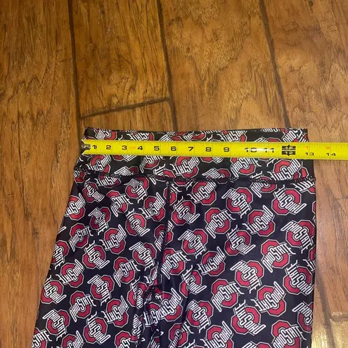 Ohio State Buckeyes black red leggings pants size medium authentic apparel EUC