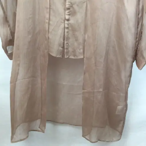 Zeuselen Taupe Sheer Long Sleeve Duster Top L NEW Size L
