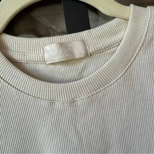 Nuuds baby tee cropped top ribbed beige fitted bone crewneck short sleeve skims Tan Size XS