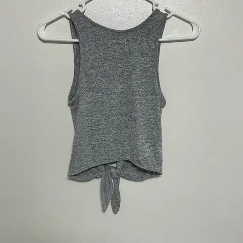 Wilfred  Free Heather Gray Cropped Tie Front Deep Scoop Neck Tank Size XXS