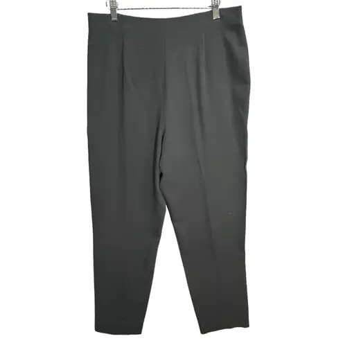 Lafayette 148 Trouser Pants Womens 12 Black Wool Pleated High Rise Quiet Luxury