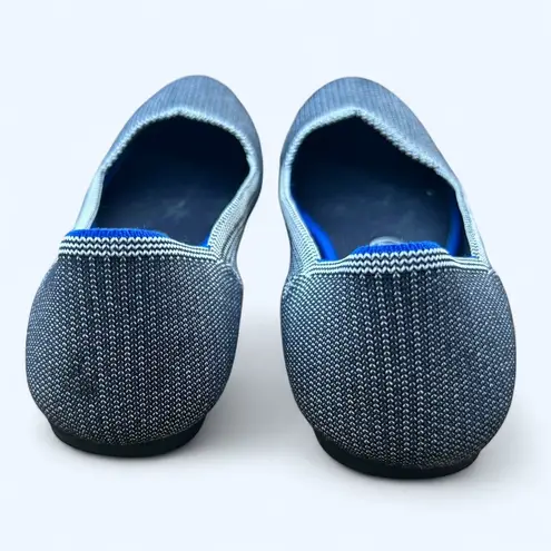 Rothy's The Flat Round Toe Knit Ballet Flats Gray Birdseye women's size 8.5 M