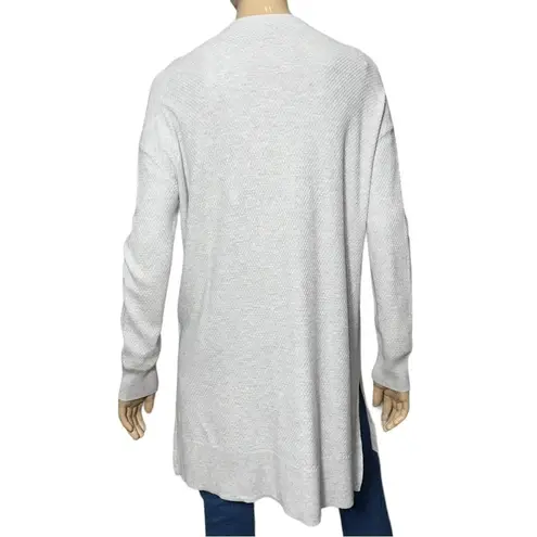 Chelsea28 Women’s M Heather Pale Gray Cotton Waffle Knit Open Sweater Cardigan