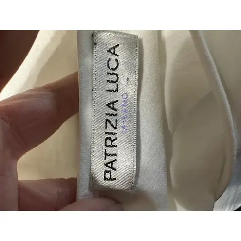 PATRIZIA LUCA MILANO White Tie Back Short Sleeve Tunic Top Women's Size L Size L