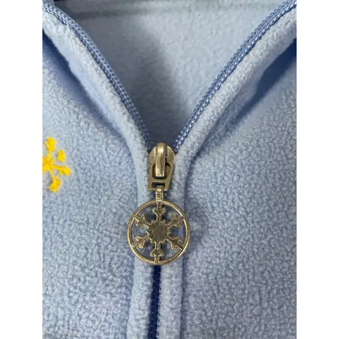 Coral Bay Coral Bay Fleece Jacket Women's L Snowman Winter Holiday Blue Vintage