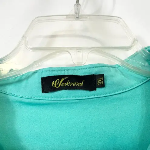 Wedtrend 3XL Dress Teal Green Ruffle Heart Button Flare Shirt Dress Kawaii 906 Size undefined