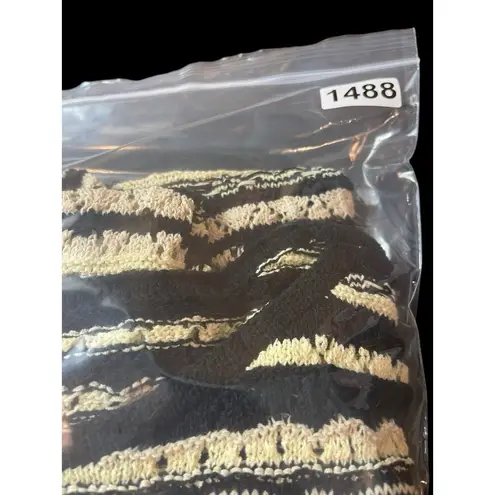 Belle Boho By Kim Gravel Textured Loose Knit Earth Tone Short Sleeve Sweater 3X Black