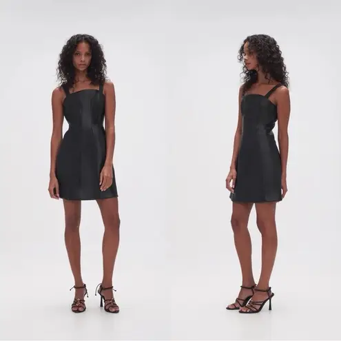 NWT Aje Vegan Leather Osa Braided Mini Dress Black sz 6