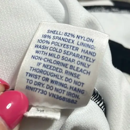 Last chance…Marimekko Swimsuit One Piece Black & White Mod Floral Print S Small