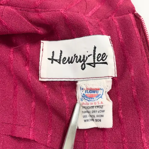 Henry Lee Womens Dress Vintage Pink Secretary Bow 80s Modest Size Medium USA