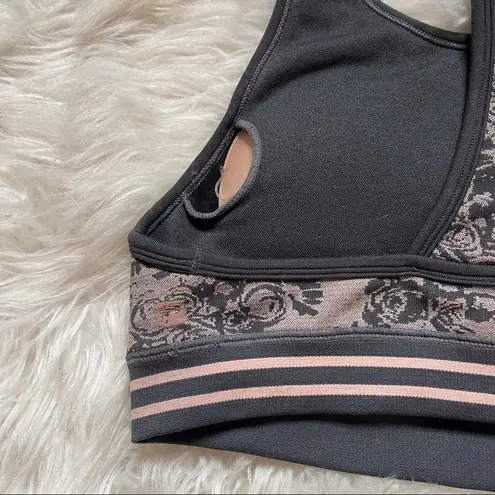 Fabletics  Brynn Seamless Sports Bra WOMENS Small Pink/Grey