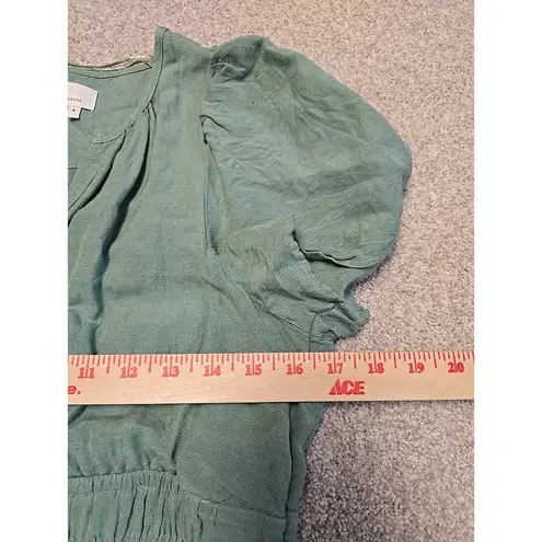 Anthropologie  The Somerset Linen Blend Maxi‎ Dress Sz M Sea Foam Green Tiered