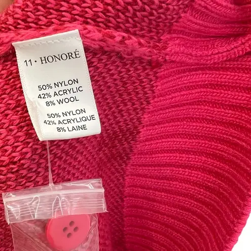 11 Honoré 11 Honore Angie Cardigan Sweater 11h Monogram Print Pink Plus Size 1 14-16