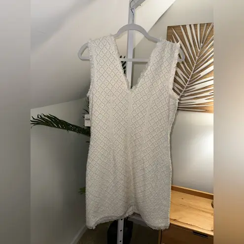 BHLDN Ella V-Neck Pearl Tweed Mini Dress