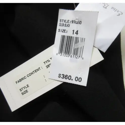 NWT Rickie Freeman for Teri Jon Sheath in Black Crepe Rhinestone Detail Dress 14