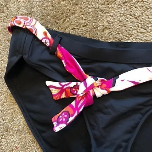 Jag jeans NEW NWT  Solid Black Pink White Belted Floral Y2K Bikini BOTTOM Small