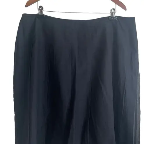 Avenue Women Midi Skirt 18 Black Cotton Silk Lined Sheer Whimsigoth Fairy Flowy