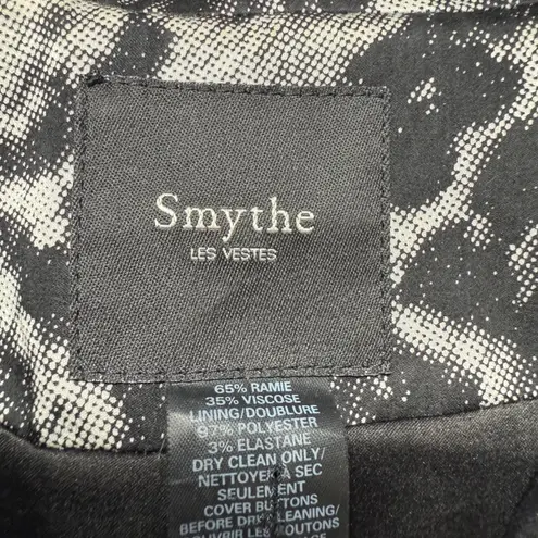Smythe Les Vestes Black White Snake Lace Print Blazer Jacket Size 10