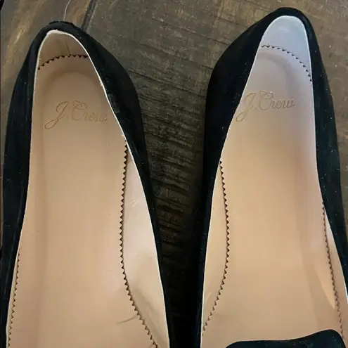 J.Crew $158  Suede Smoking Slipper Loafer Suede Leather Flat Black Sz 9