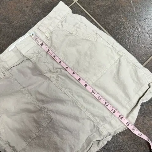 Frank & Eileen Jameson Utility Skirt Linen Blend Pockets Mini Beige Cement 8