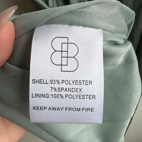 Baltic Born NWT  Poppy Midi Dress Womens M Satin Eucalyptus Sage Green Tie Front - Image 7