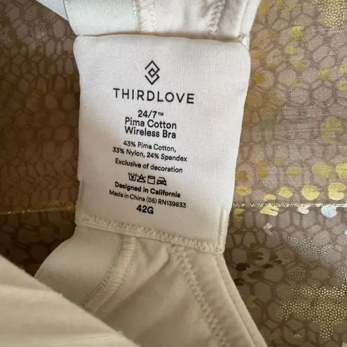 Thirdlove 24/7 Pima Cotton Wireless Bra Bundle Soft Pink White 42G - Image 3