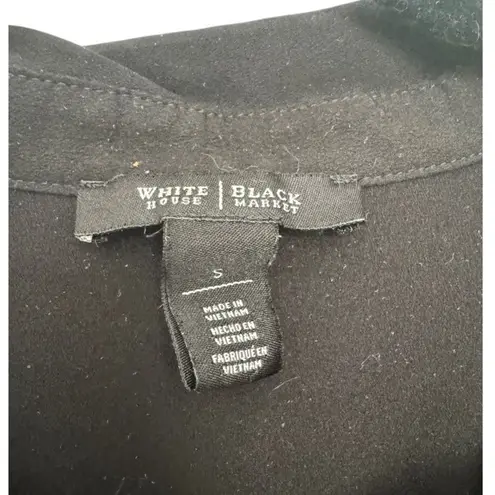 Next Level Apparel White House Black Market Black Collared Button Front Shirt With Pockets Size S - Image 4