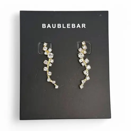 BaubleBar  Farah Ear Crawlers Gold Tone Rhinestone Earrings