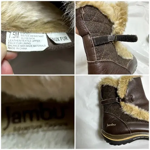 Jambu Eskimo brown faux fur lined winter boots sz 7.5