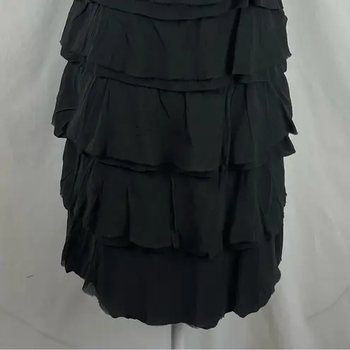 Theory  Pewter Gray 100% Silk Desana Georgette Ruffled Mini Dress NWT Size 10