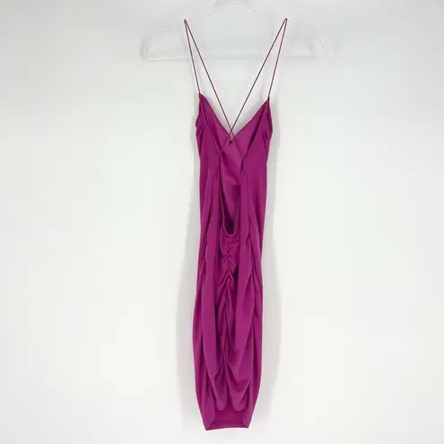 Just Quella Bodycon Mini Dress Spaghetti Straps Fuschia US 12-14