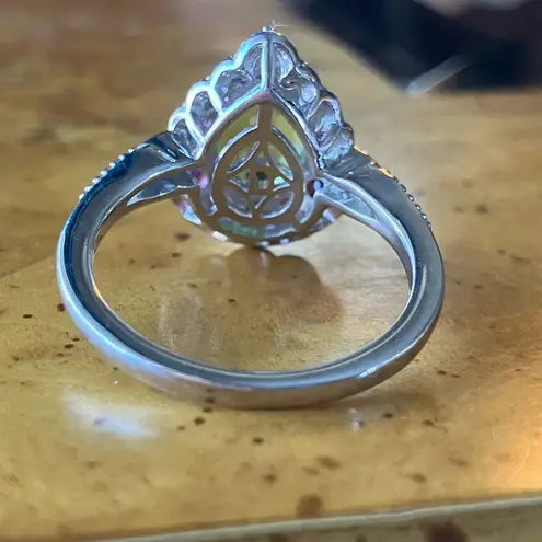 Natural Peridot Garnet Sterling Silver Ring Size 8 Green