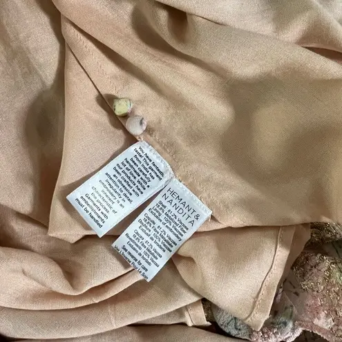 HEMANT AND NANDITA Nora Maxi Dress in Rose Pink Size XS