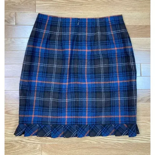 CAbi * Chilly Chantilly Plaid Pencil Skirt Womens Size 8 Wool Blend Fall Winter