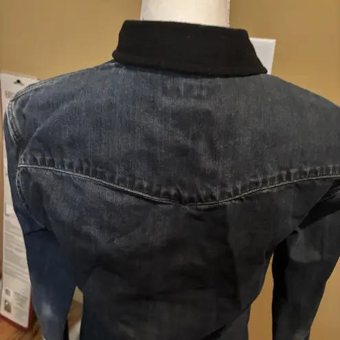 ALLSAINTS Slim Fit Women's Denim Shirt Snap Long Sleeve Y2K Western Size XS