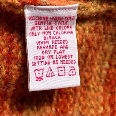 Nine West  Orange Space Dye Boho Shawl Collar Cardigan Sweater Medium NWT