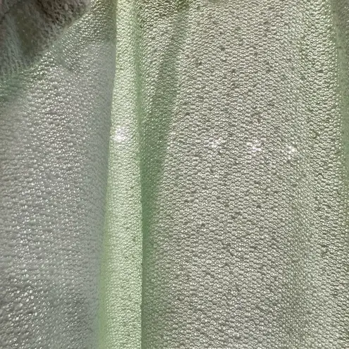 Leslie Fay Vintage My Latest 70’s Midi Skirt Top Set Sheer Mint.