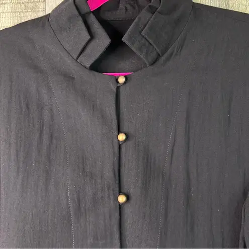 (Flawed Button Broken)Fridaze Linen Redefined Black Linen Shirt Jacket Size XL
