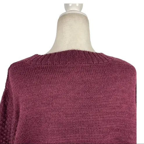 Lane Bryant  Cable Knit Shimmer Metallic Pullover Sweater in Purple Size 22/24