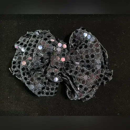 Vintage 90s Big Hair Bow Barrette Clip Oversized Black