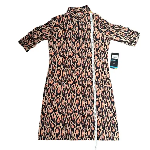 IBKUL Gemma Print Ruched Elbow Length Sleeve Dress