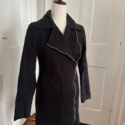 Fred Perry Black Trench Jacket Size 4