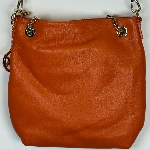 MICHAEL Michael Kors Soft Orange Leather Gold Chain Shoulder/Crossbody/Hand Bag