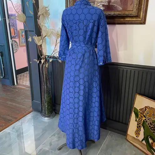 Sartoria Saracena Mamma Mia 100% Linen Eyelet Button Up Shirt Dress