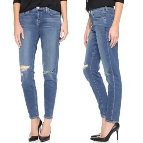 L'Agence L’Agence Mon Jules The Perfect Fit Skinny Straight Jeans: Authentique Distressed