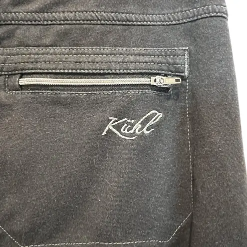 Kuhl Women's Krush Cargo Black Hiking Pants Sz 8 Reg Skinny Fit Moto Zip Pockets