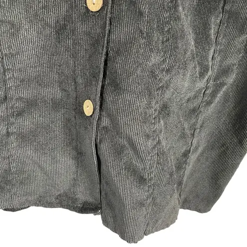 Vintage Women’s Italian Corduroy Shirt Jacket in Black One Size Size undefined