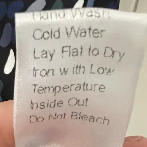 Misook Pleated Mock Neck Crepe de Chine Printed A-Line Dress