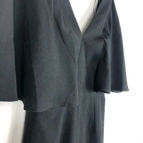 Dress the Population  Louisa Flutter-Sleeve Dress Medium Black Cocktail Modest